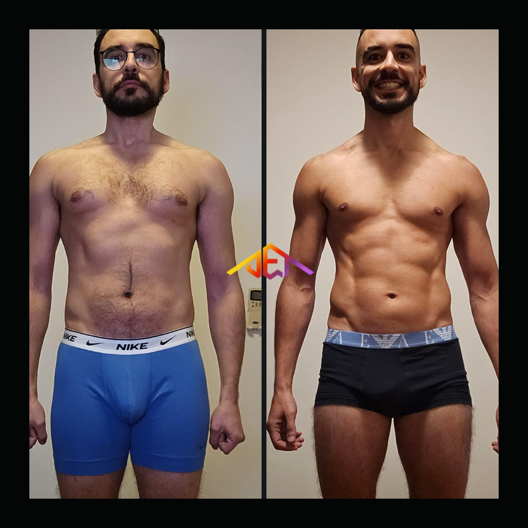 Before and after - weight loss and muscle gain